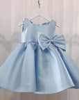 Rochie bleu eleganta pentru fete, cu fundite din tafta  - Blair