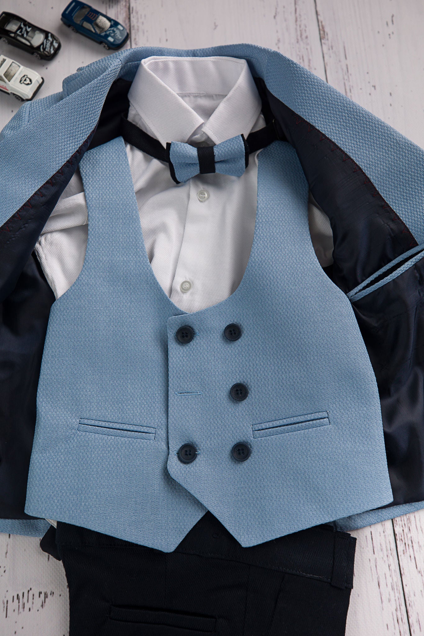 Costum elegant bleu pentru baieti - 3201