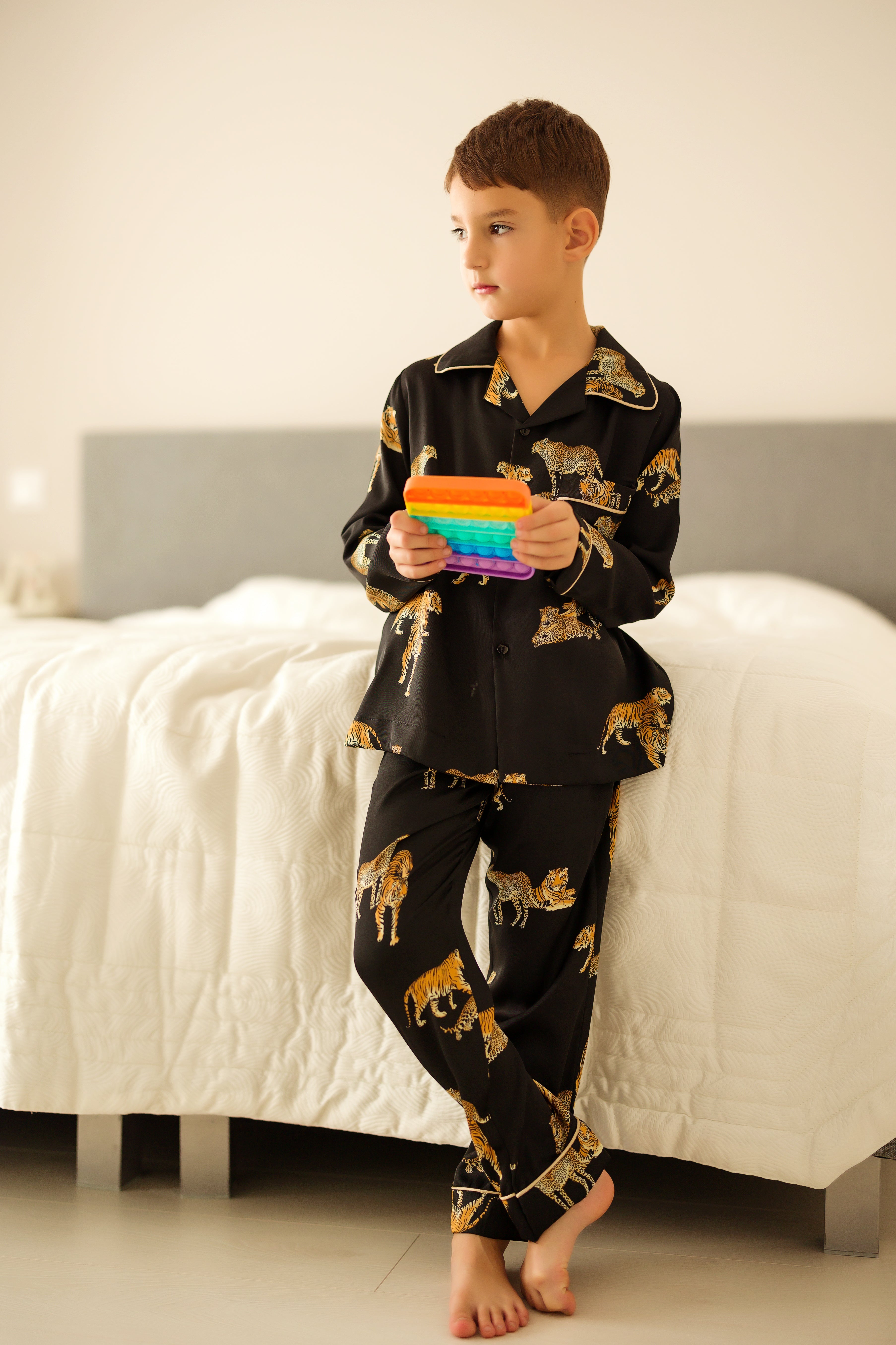 Pijama unisex din mătase pentru copii - personalizabilă
