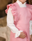 Sarafan din in roz cu camasa alba pentru fete - Hazel
