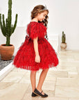 Rochie roșie de ocazie pentru fete (disponibil in stoc)