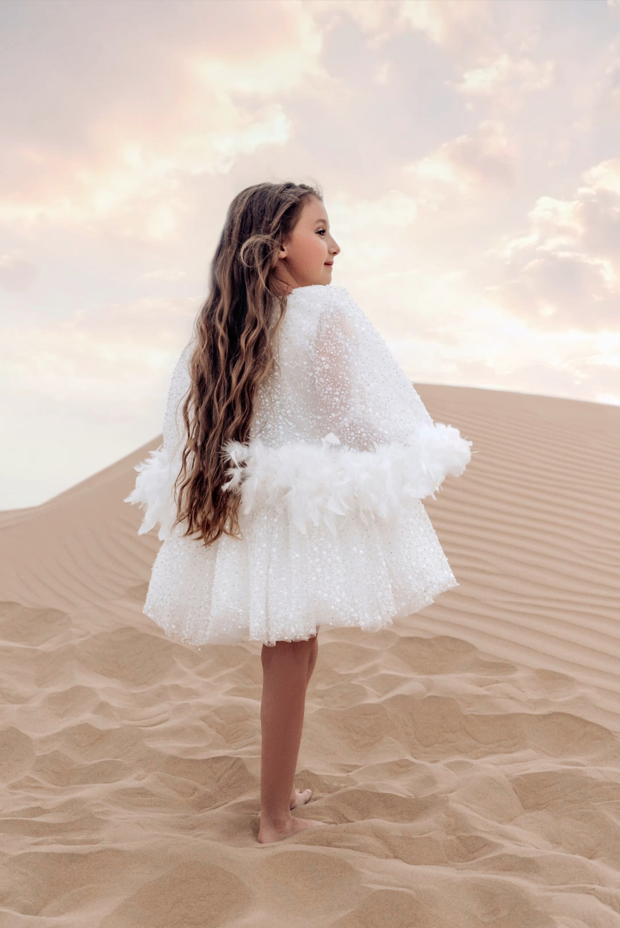 Rochie albă eleganta pentru fete - Thara