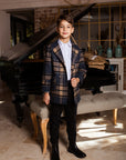 Palton din stofa în carouri pentru băieți - Thomas