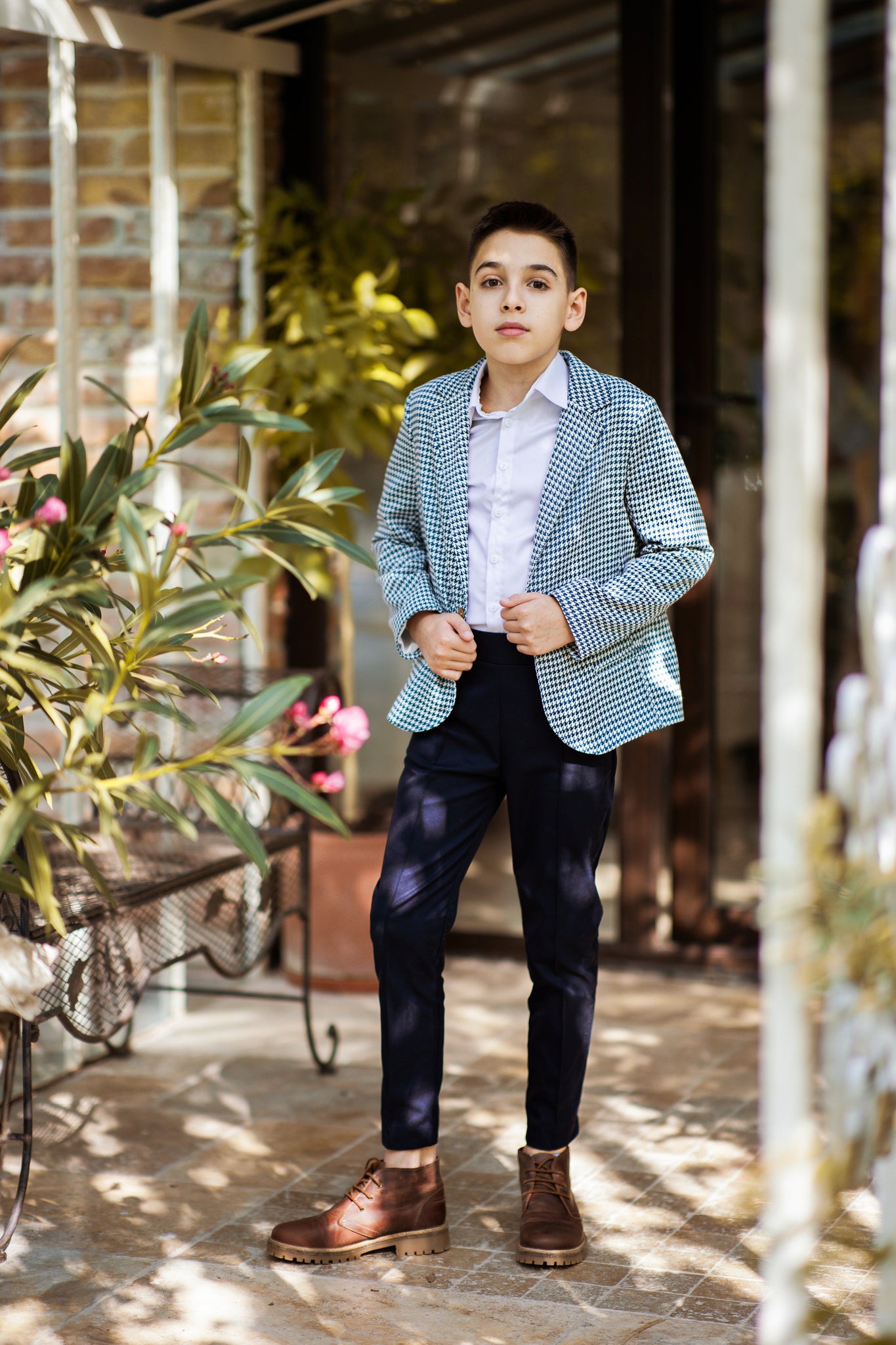 Pantaloni bleumarin eleganti din stofa pentru baieti - Diego
