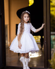 Rochie eleganta albă pentru fete - Sabrina