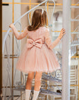 Rochie Fete Eleganta de Ceremonie, din tulle roz cu cristale - Emely